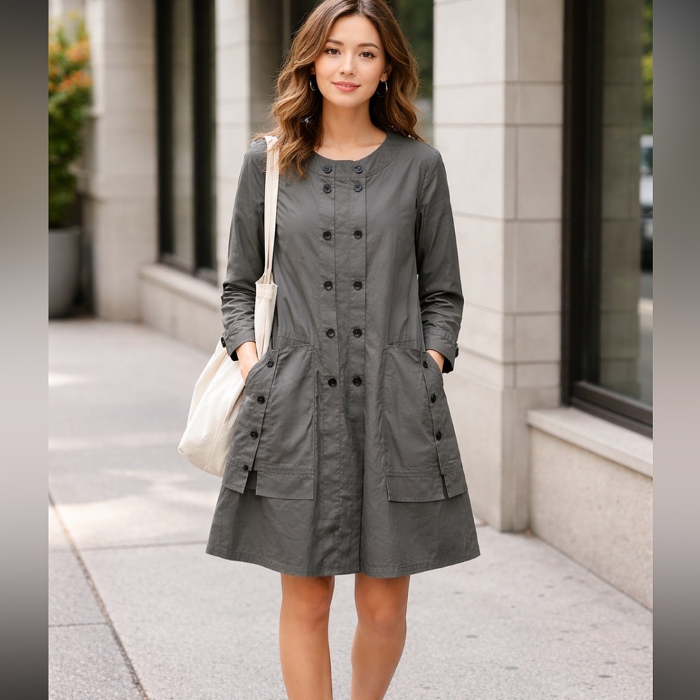 IC COLLECTION Charcoal Long Sleeve Dress